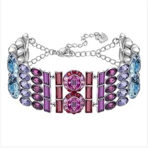 New Authentic Swarovski Eminence Multi Colored Wide Crystal Bracelet Rare find